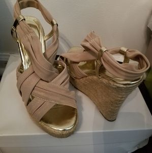 Nine West Gold Wedge Sandals